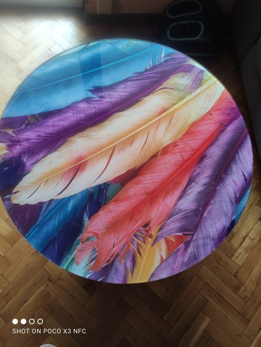 Холна маса за кафе, цветно стъкло