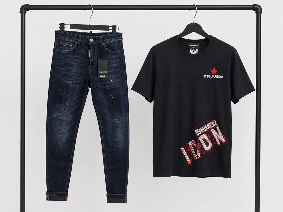 Мъжки Дънки + Тениска Dsquared2