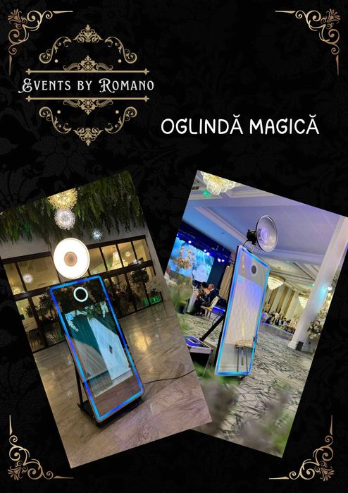 Oglindă magică, platforma 360, fum greu, baloane cu fum, tort shot-uri