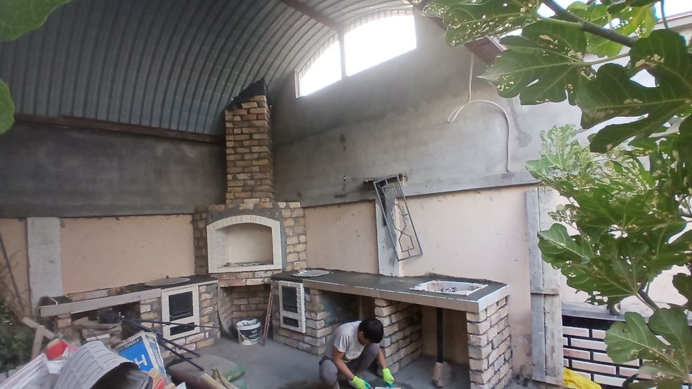 Летняя кухня барбекю тандир учог козон