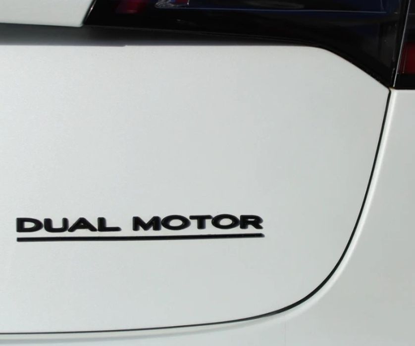 Стикери за Тесла Dual Motor / Dual Motor емблема за Тесла / Dual Motor
