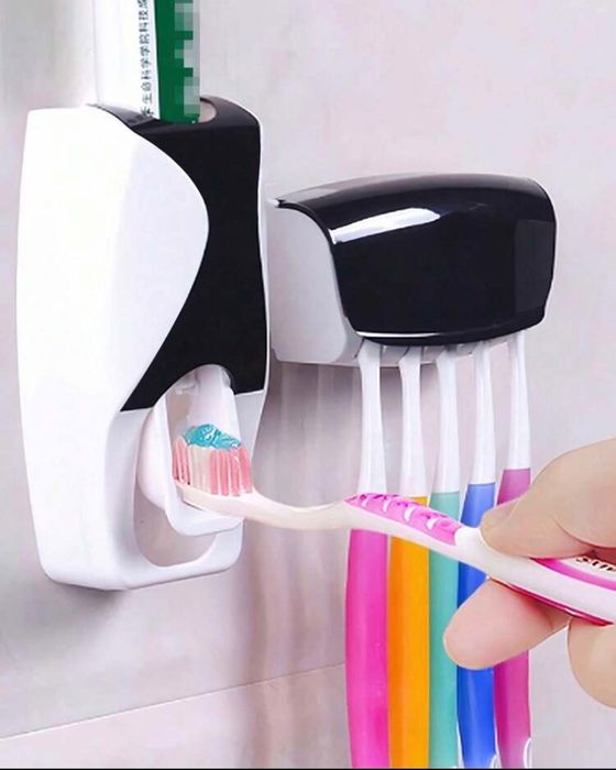 Стенен органайзер за баня с дозатор за паста