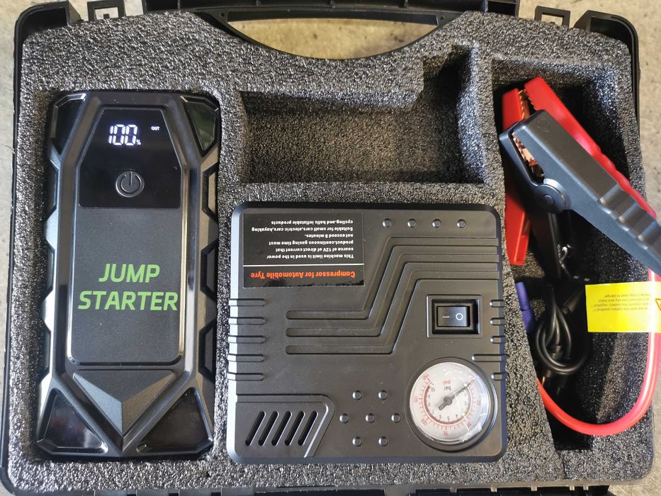 Стартерно устройство Jump starter за кола + компресор
