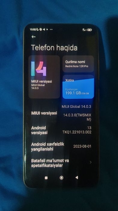 Sotiladi redmi note 12R pro xolati alo
