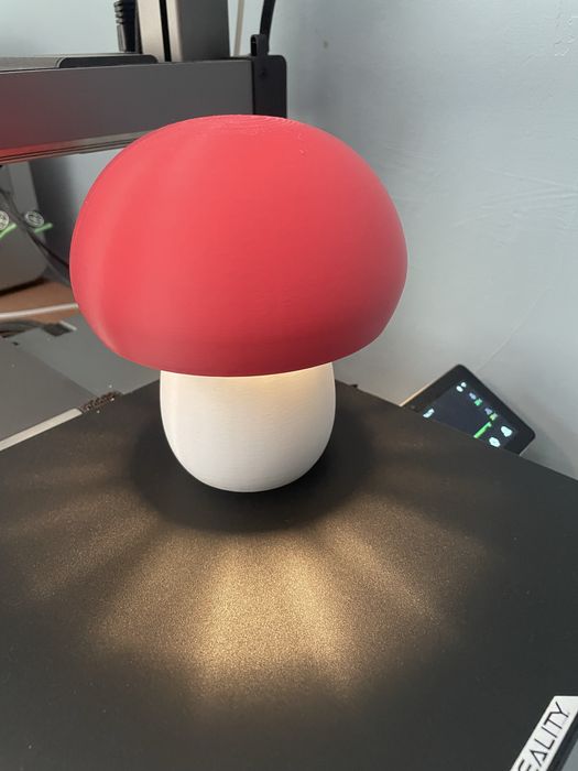 3D принтирана нощна лампа гъбка