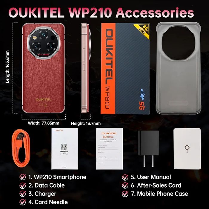 Telefon OUKITEL wp210, 36GB RAM, 512 GB memorie, sigilat, garanție