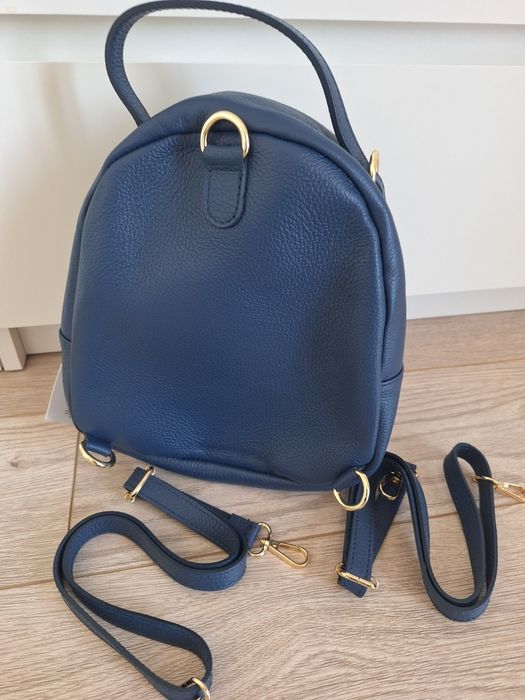 Nou - Rucsac mic albastru piele naturala Diamanti