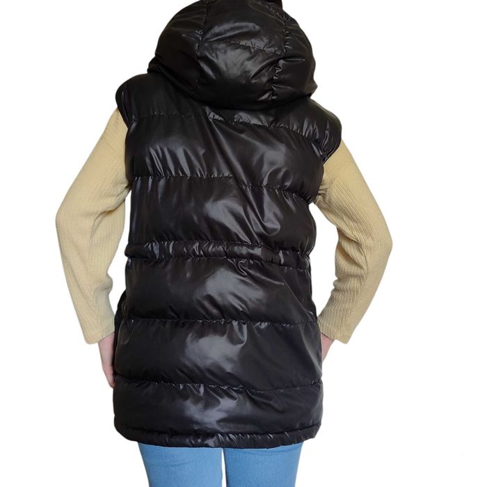 Дамски елек Prada грейка пухенка с качулка