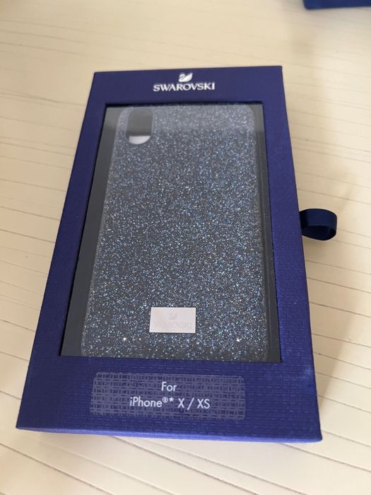 Оригинален син калъф Swarovski за iPhone X / XS