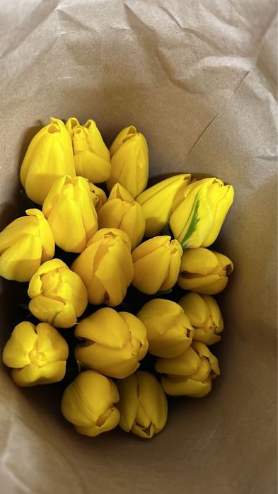 Премиальные тюльпаны 60-65см с оформлением