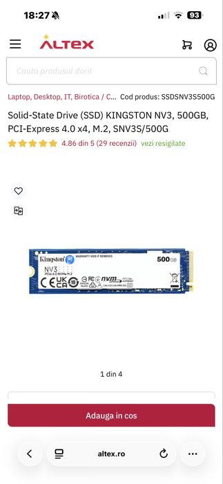 Ssd m2 kingston 500 gb