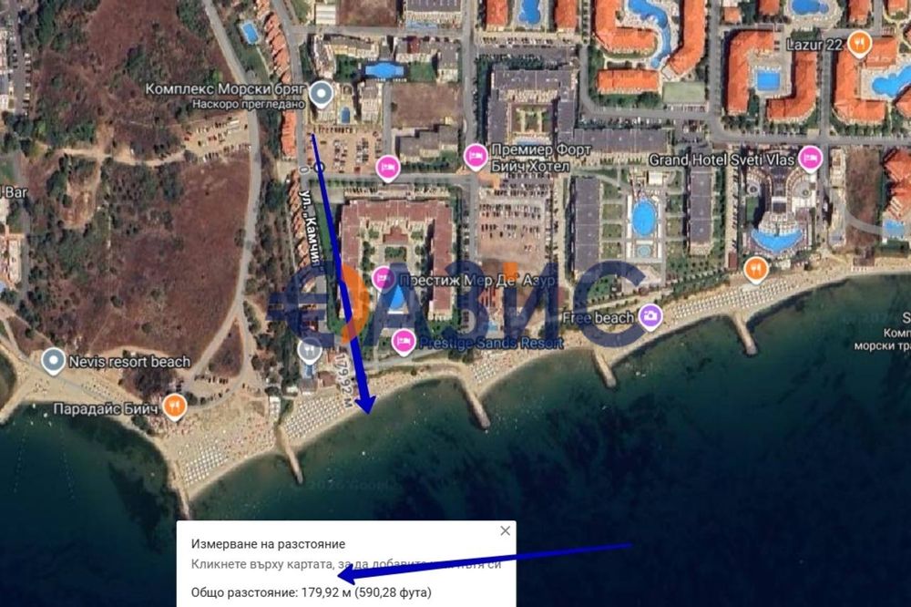 Апартамент с 2 спални с довършителни работи "до ключ" в елитен комплекс "Сатурн", на 200 м от морето, Свети Влас, #34190546