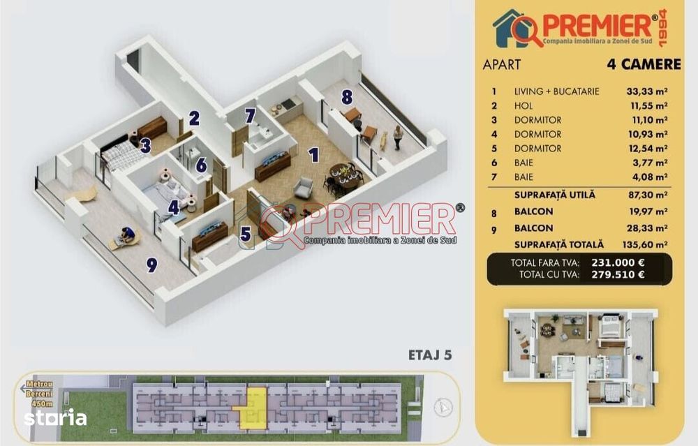 Apartament cu 4 camere - Popesti Leordeni — fotografia 1