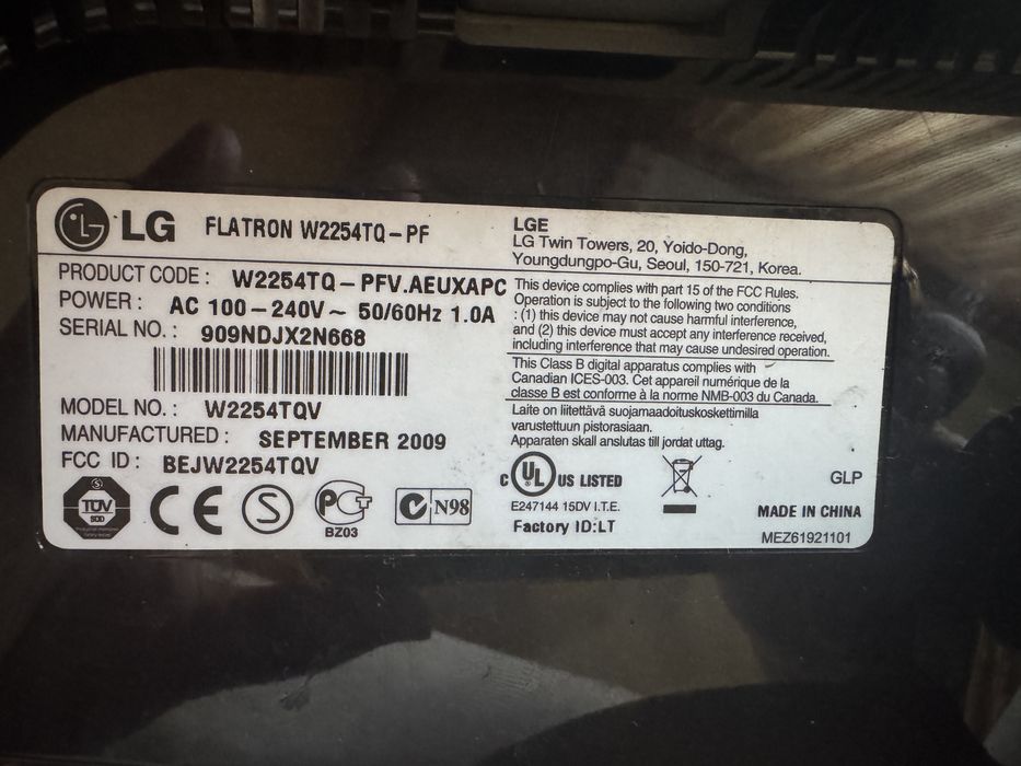 Монитор LG Flatron W2254 TQ-PF