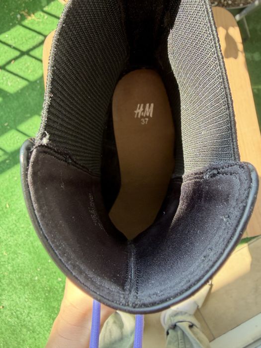 Черни кожени боти H&M