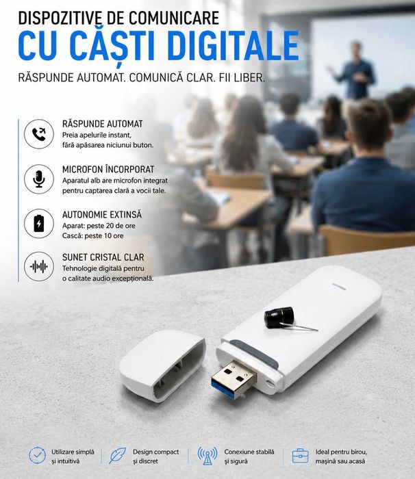 Casca de Copiat digital profesionala pentru comunicare clară si fara interferente Casti de Copiat