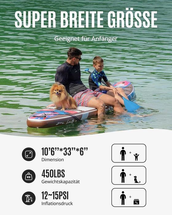 Placa Stand Up Paddle gonflabila ZLX 320x83x15 cm, set SUP complet
