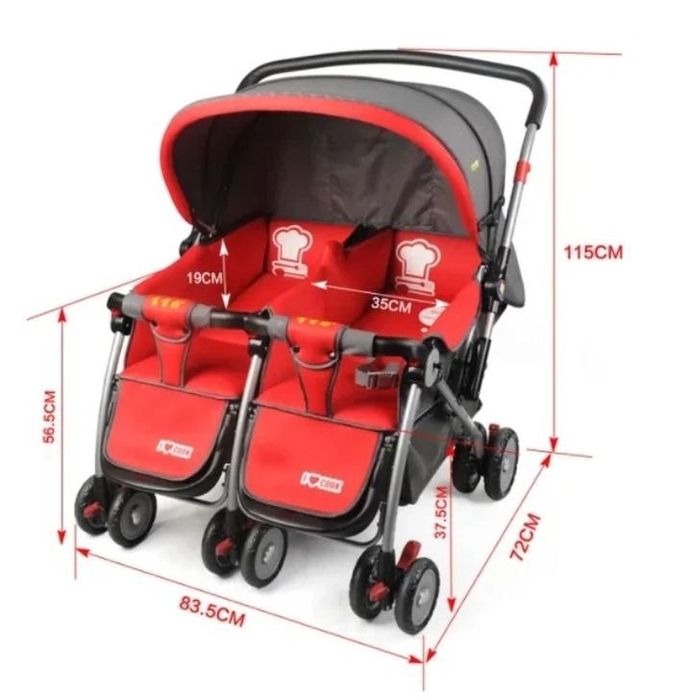 Современная и очень удобная коляска для двойни