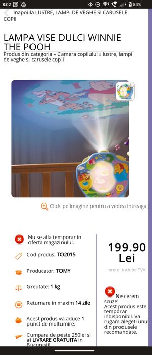 Proiector muzical pentru bebeluși