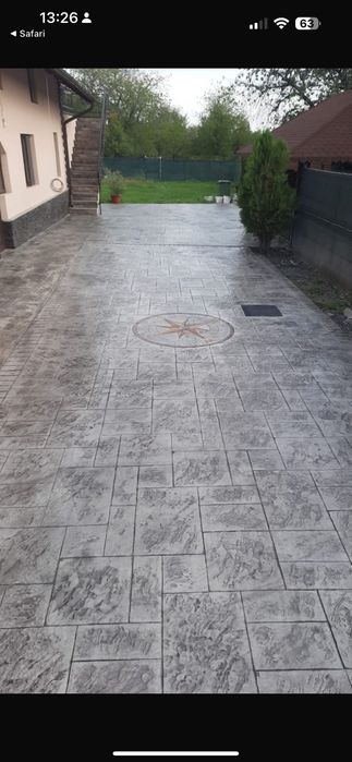 Beton amprentat elicopterizat pavaj pavele construcții tencuială ieftin borduri piatra amenajări decorativa lac intretinere gard