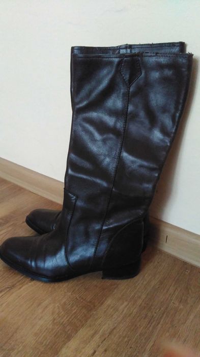 Cizme piele naturala maron, 37, aprox. 23,5 cm, Rochita neagra, 40