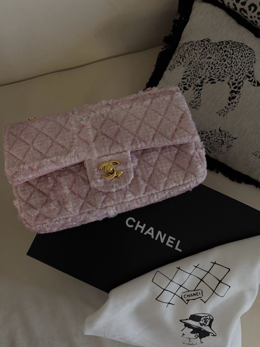 Geanta model Chanel , pepit roz