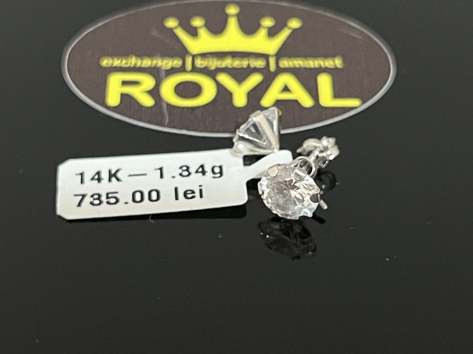 Bijuteria Royal CB : Cercei aur alb 14k  1,34 grame