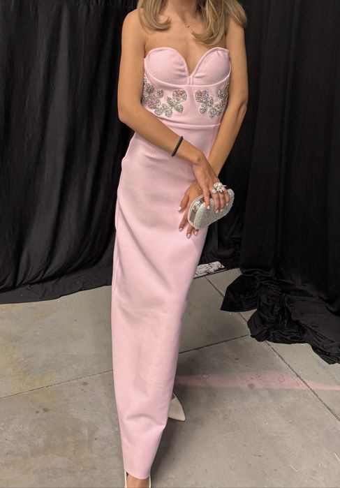 Бандажна официална  дълга рокля