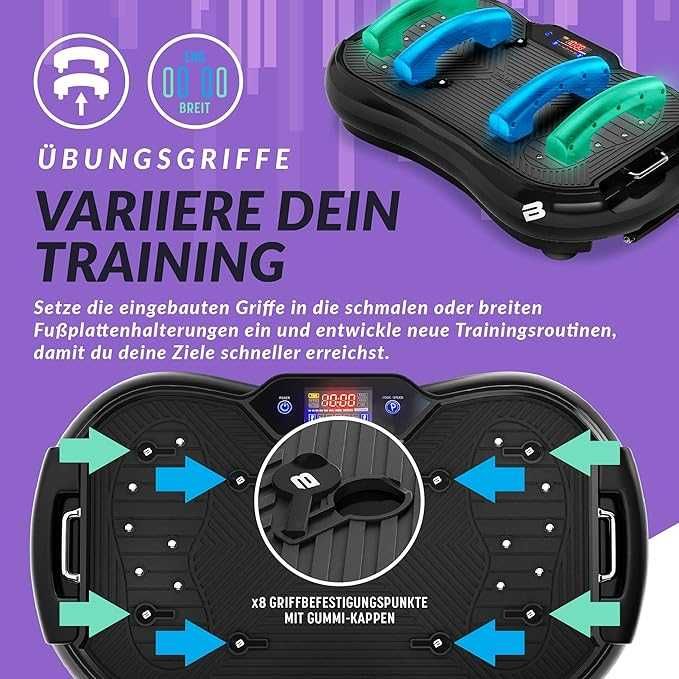 Placă vibratoare Bluefin Fitness, ultra subțire, plus, dispozitiv de antrenament