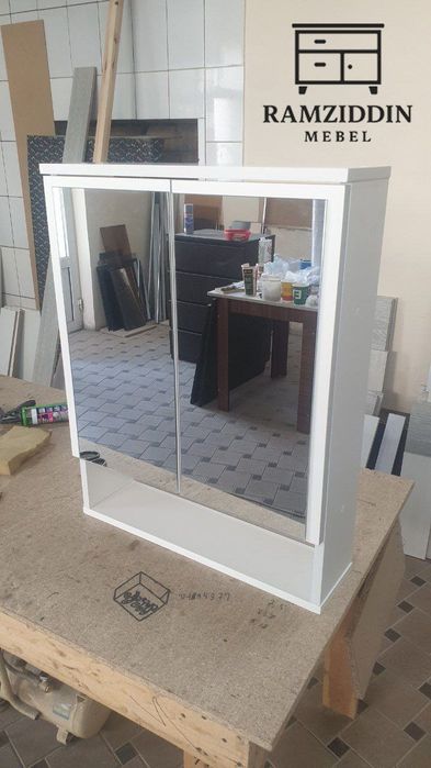 Oyna bilan hammom uchun shkaf | Навесной шкафчик для ванной с зеркалом