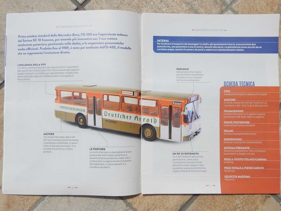 Revista autobuz Mercedes O 305 1979 colectia italiana de autobuze 1:43
