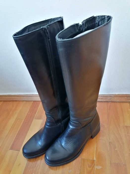 Cizme dama piele Blu Rose 38 fabricate Italia picior ingust