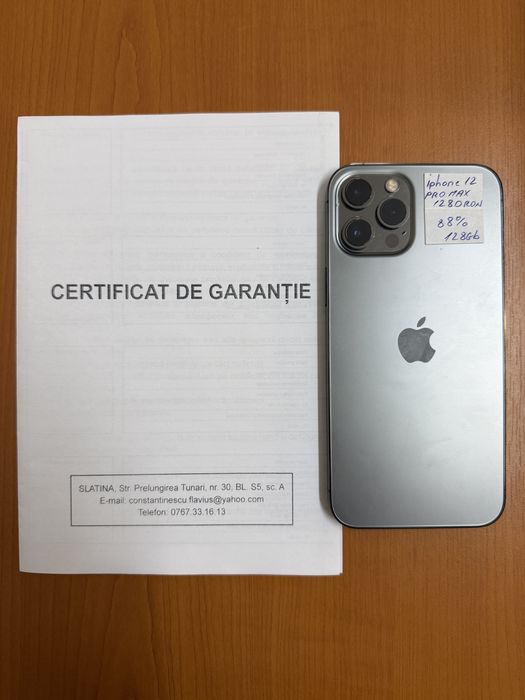 Iphone 12 pro max, 128gb, spacegray, garantie