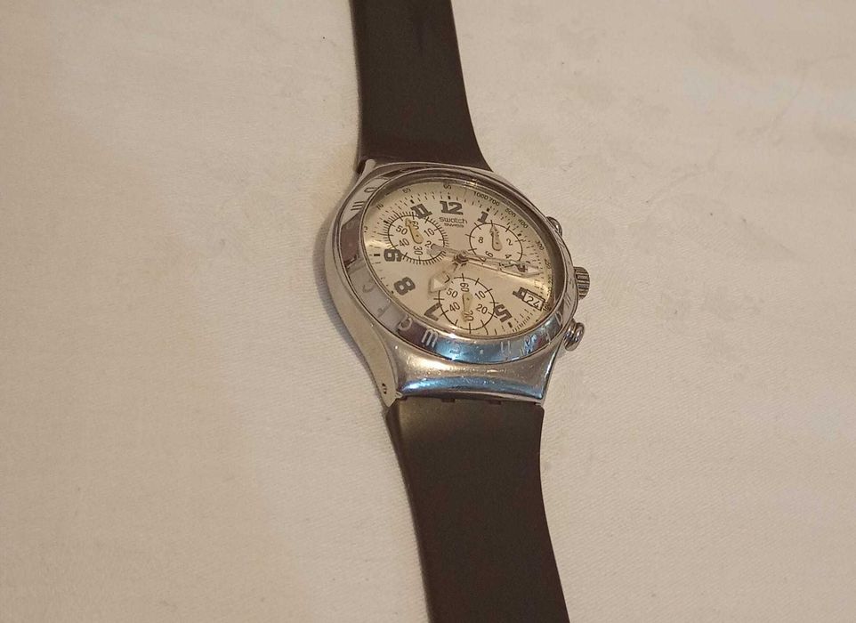 Swatch Irony Chrono Cadmos White (YCS411), Stare 9/10, 2 curele, Swiss Made