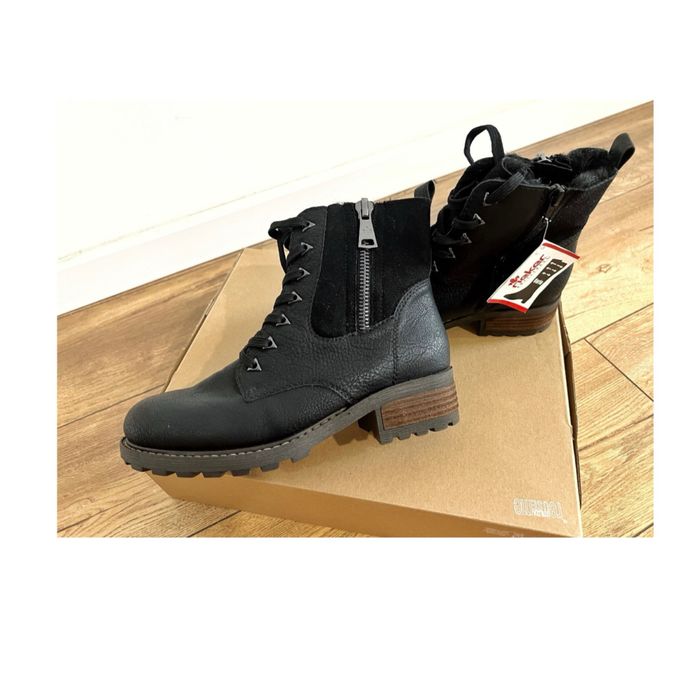 Rieker новые женские сапоги черные полусапожки 38 размер ботинки