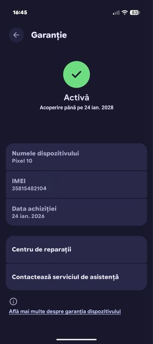 Google Pixel 10  – Ca Nou 128GB(Doar 19 cicluri baterie) – Pachet Comp