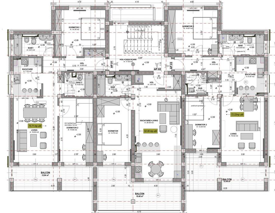 RO/EN Ap. 3cam, 72 mp, parcare+boxa, 2 bai, DaVinci Resid |DEZVOLTATOR