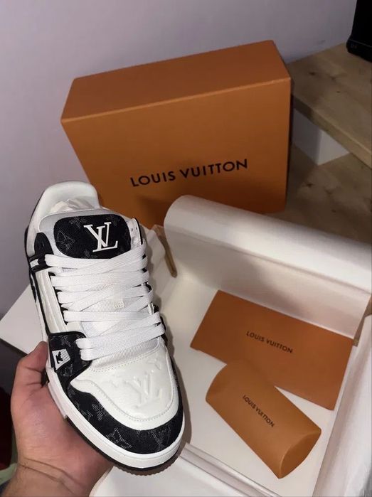 Louis Vuitton trainer alb-negru calitate premium