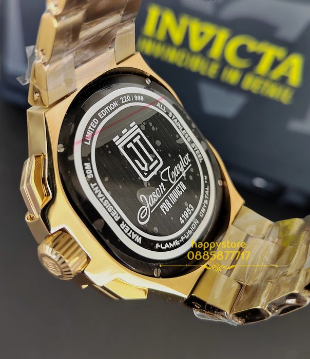 часовник INVICTA Jason Taylor Limited edition Gold 60 mm, Инвикта нов