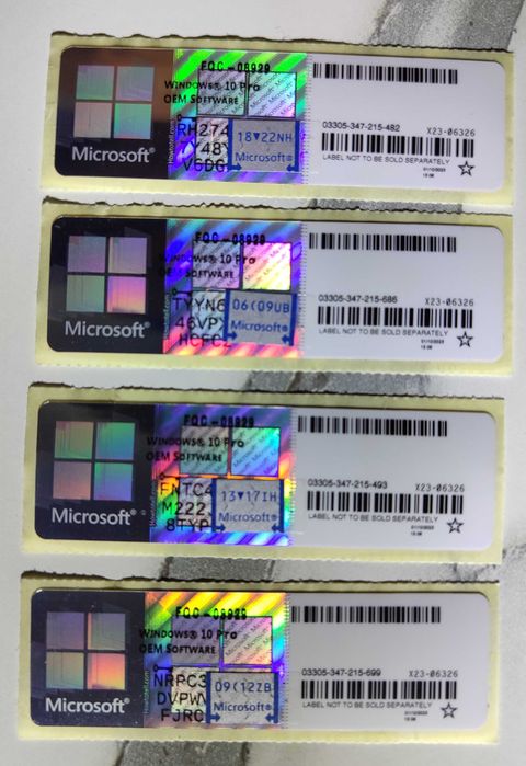 Windows 10 и 11 pro Наклейка ключ 3300т