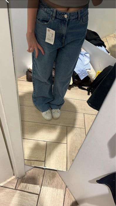 синий джинсы прямые