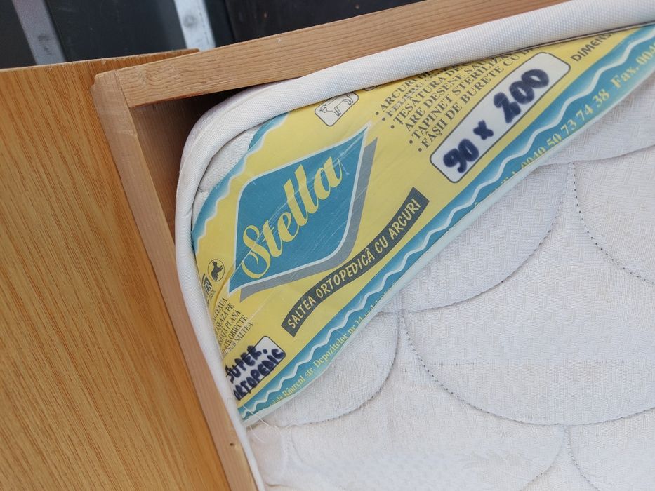Pat cu saltea ortopedica 2m /90