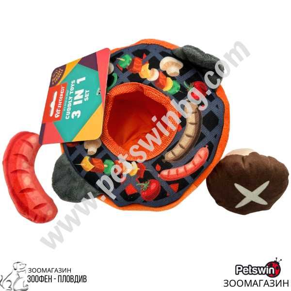 Плюшена Играчка за Куче - със Звук - 3in1 - BBQ Set - Pet Interest