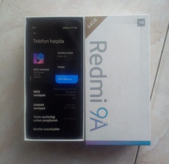 Redmi A9 xotirasi 4/64