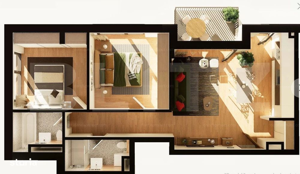 Apartament 3 camere, 72 mp, 2 balcoane, constructie noua, zona Dunarii — fotografia 1