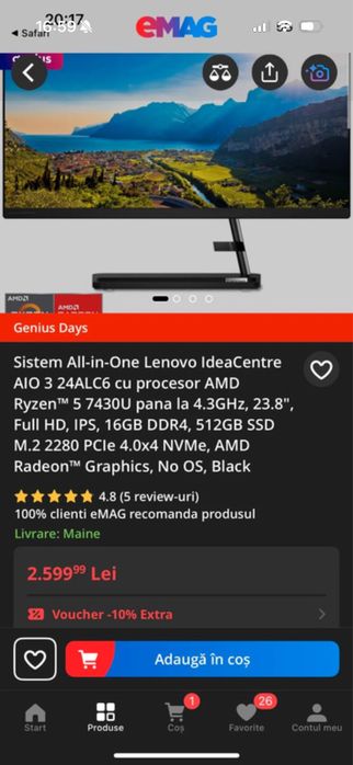 Lenovo IdeaCentre All In One PC A340 Desktop PC