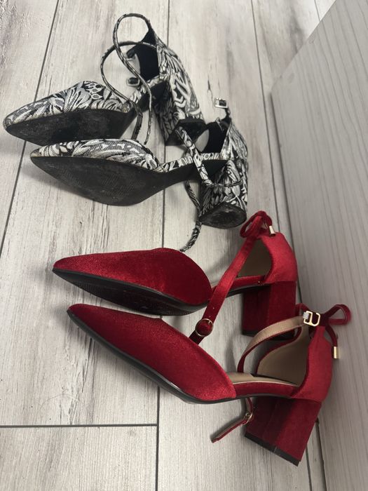 Pantofi broderie catifea burgundy visinii 38