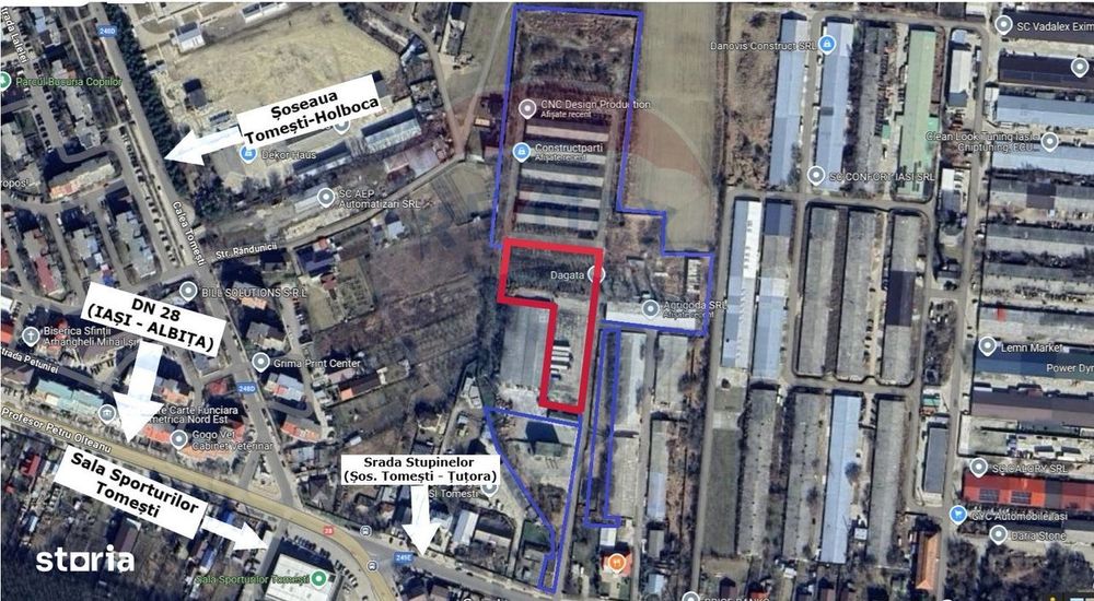 Teren industrial de vânzare 4.990mp Tomești - Iași - Str. Stupinelor