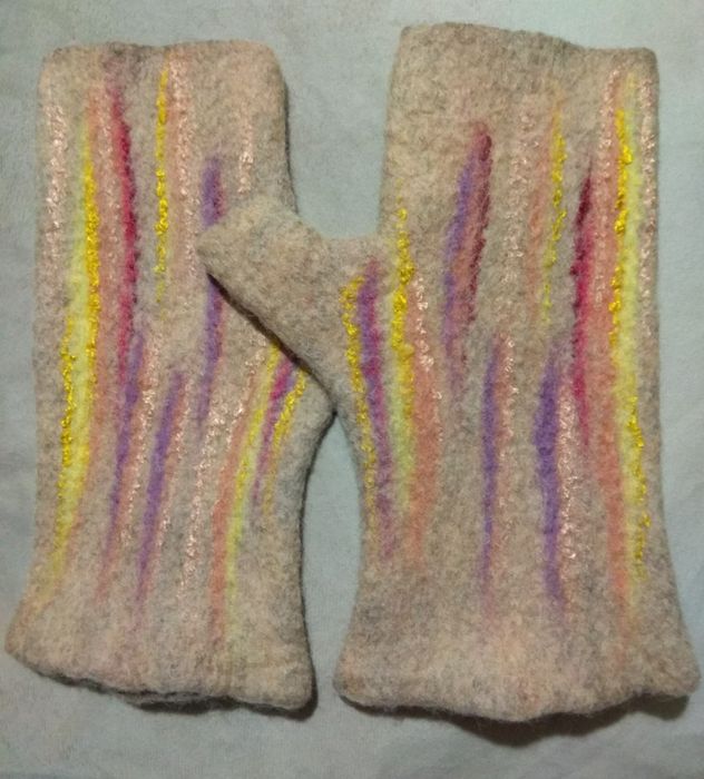 Митенки из натуральной верблюжьей шерсти и шерсти мериноса.