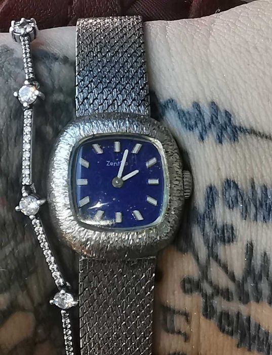 Ceas de mana Zentra, vintage, din argint, 17 jewels mecanic